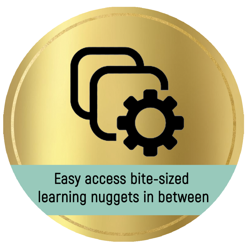 Easy access bite-sized learning nuggets in between